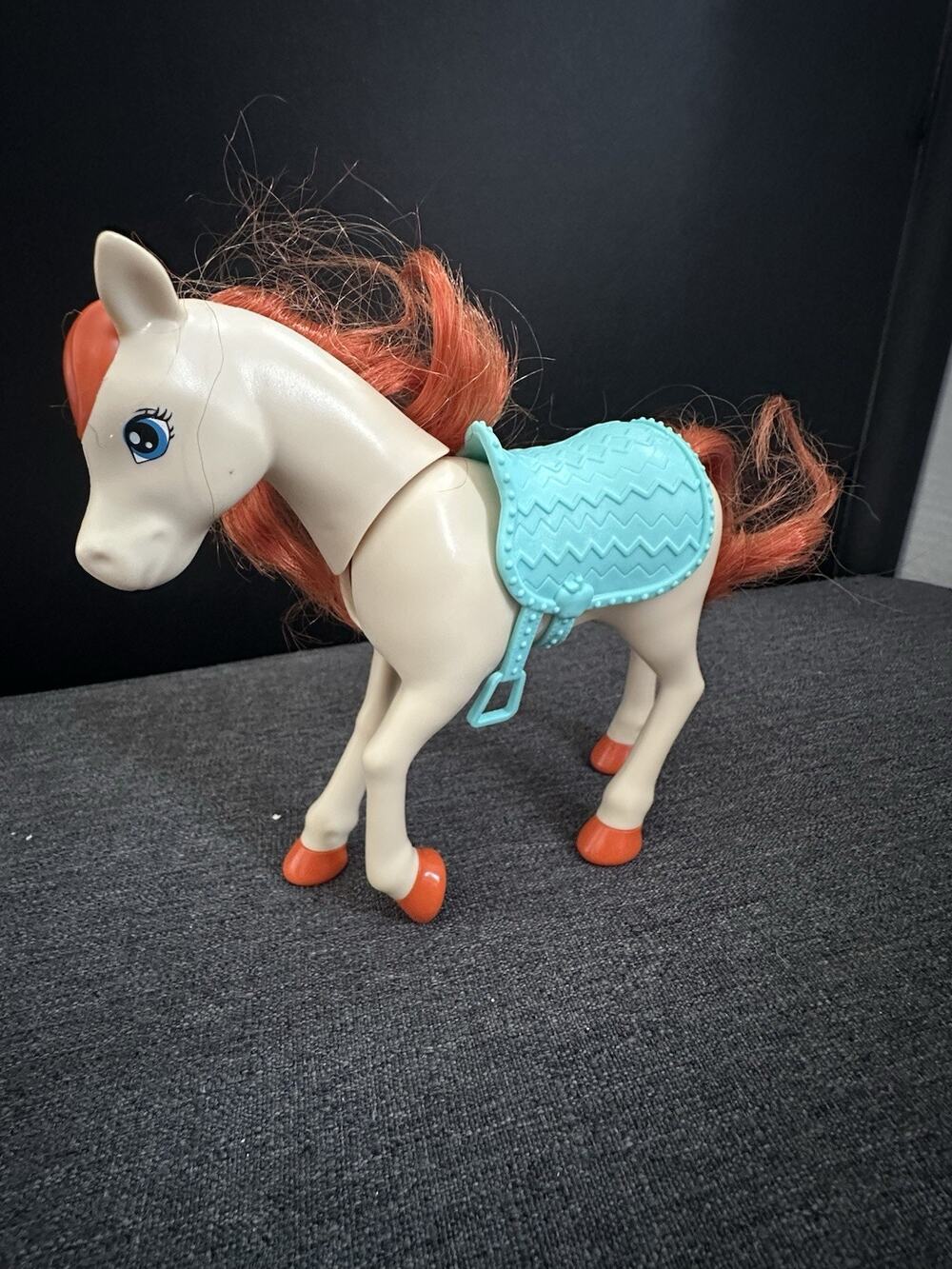 DreamWorks Spirit Riding Free Horse Figure Red Mane Blue Saddle 6” Toy